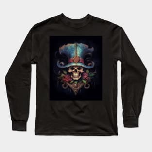 Baroque Pirate Skull: A Vintage Treasure Long Sleeve T-Shirt